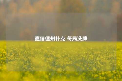 德信德州扑克 每局洗牌