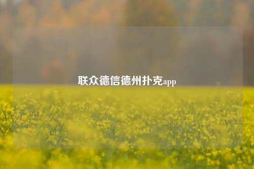 联众德信德州扑克app