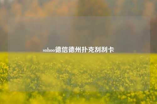 sohoo德信德州扑克刮刮卡