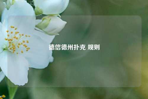 德信德州扑克 规则