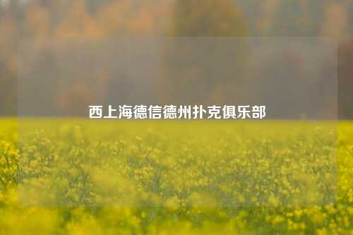 西上海德信德州扑克俱乐部